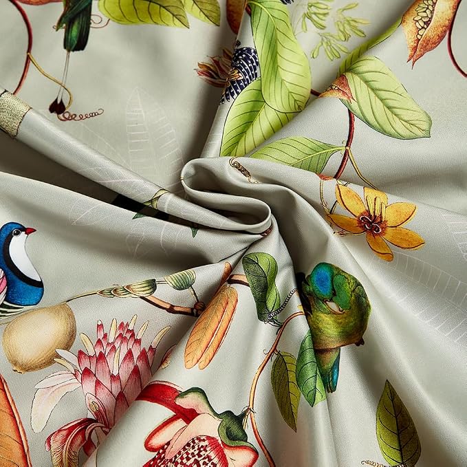 mixinni Garden Style Floral Birds 3 Pieces Duvet Cover King Size Green Leaves - Image 6