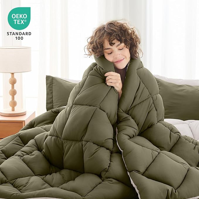 MUXHOMO 5 Pieces Twin Comforter Set, Reversible Bed in a Bag Twin Size - Image 2