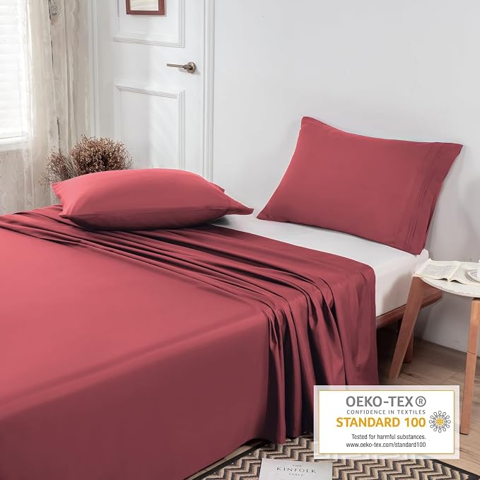 Lirex White Twin Flat Sheet Only, Ultra Soft & Breathable Brushed 1800 - Image 4