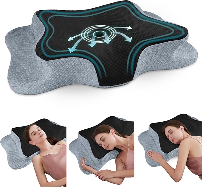 CHxxy Cervical Neck Pillow for Pain Relief Sleeping, Memory Foam Pillows by CHxxy