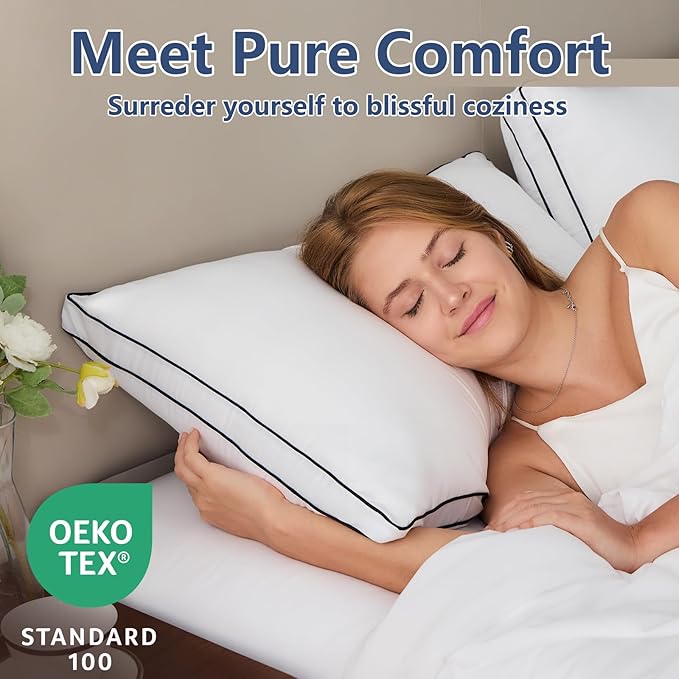 CozyLux Pillows Queen Size Set of 4, Soft and Supportive 3D Down Alternative - Image 3