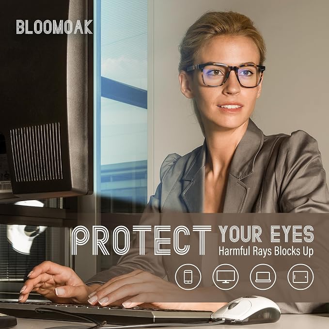 Bloomoak 100% Red Lens Blue Green Light Blocking Glasses- Dual AR Coatings - Image 2
