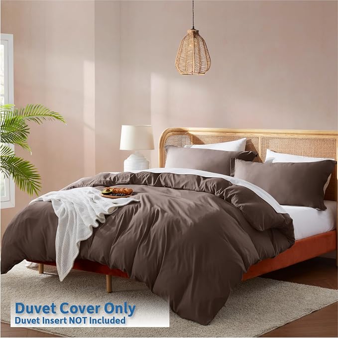 Nestl Chocolate Brown California King Duvet Cover Sets - Image 2