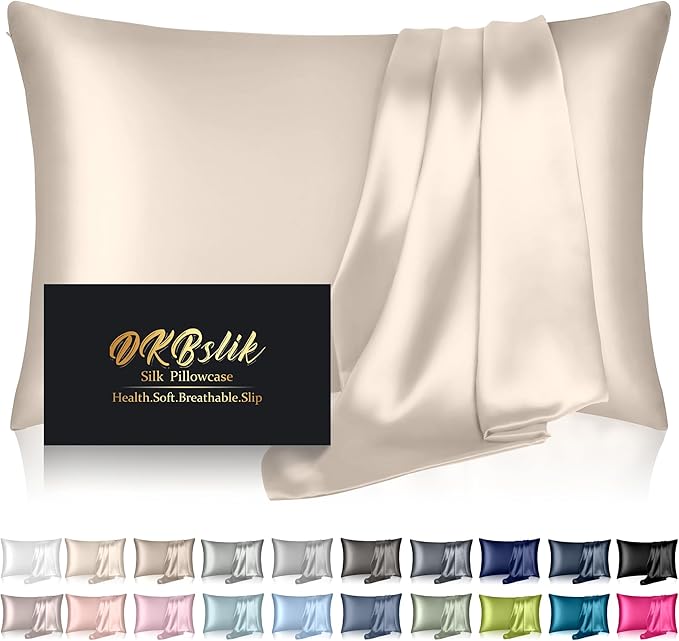 Silk Pillowcase for Hair and Skin, Mulberry Silk Pillow Cases King Size by HOME