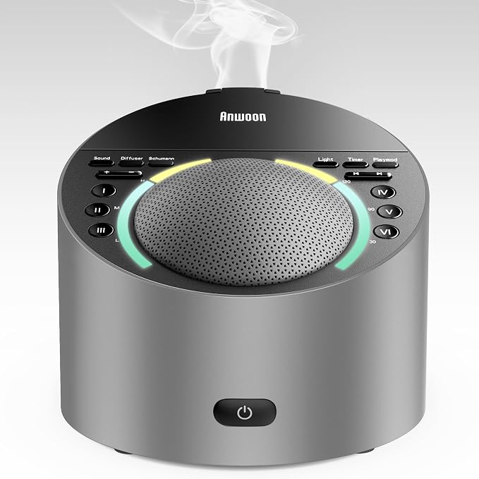 Sound Machine with Aroma Diffuser, Premium Metal Shell White Noise Machine by Dedicatedtoyourbettersleep