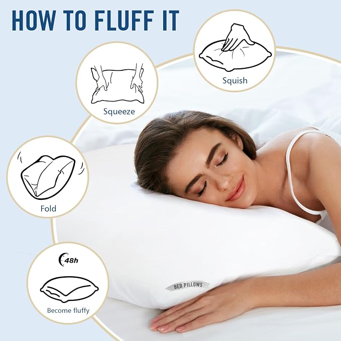 Piwaal Luxury Hotel Pillows for Sleeping 4 Pack, Bed Pillows Standard Size Set - Image 7