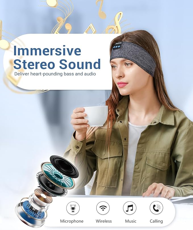 Perytong Sleep Headphones Wireless, Air Travel, Meditation - Image 4