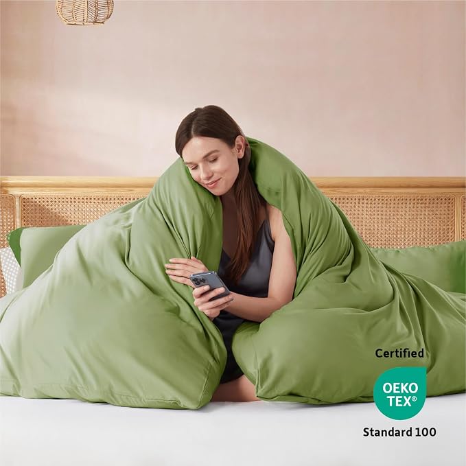 Nestl Calla Green Duvet Cover Queen Size - Image 3