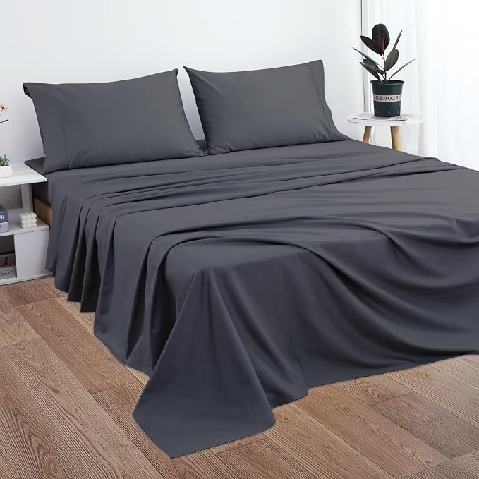 2-Pack Cotton Queen Flat Sheet Only, 600 Thread Count 100% Egyptian Cotton Top - Image 5