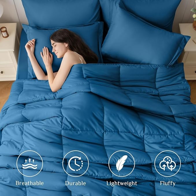 JOLLYVOGUE Full Comforter Set, Ultra-Soft Bed in a Bag Full Size 7 Pieces - Image 2