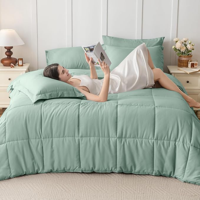 JOLLYVOGUE Queen Comforter Set, Ultra-Soft Bed in a Bag Queen Size 7 Pieces - Image 7