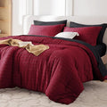 MUXHOMO 5 Pieces Twin Comforter Set, Seersucker Bed in a Bag Twin Size by MUXHOMO