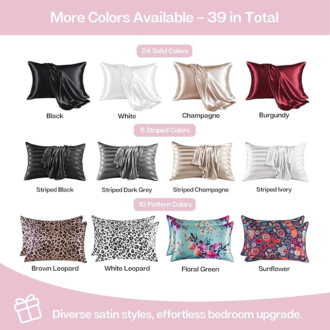 MR&HM Satin Pillowcase for Hair and Skin, Silk Satin Pillowcase 2 Pack - Image 7
