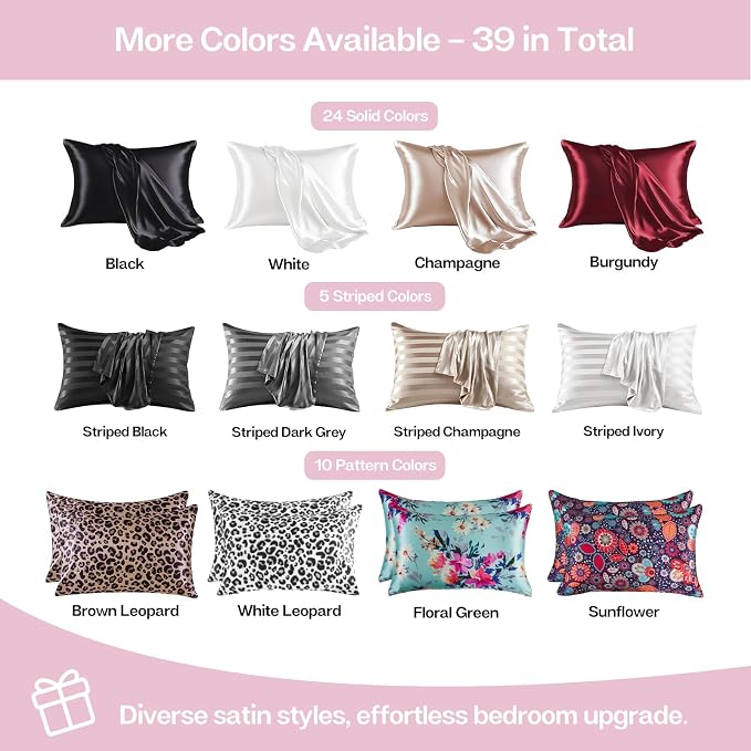 MR&HM Satin Pillowcase for Hair and Skin, Silk Satin Pillowcase 2 Pack - Image 7