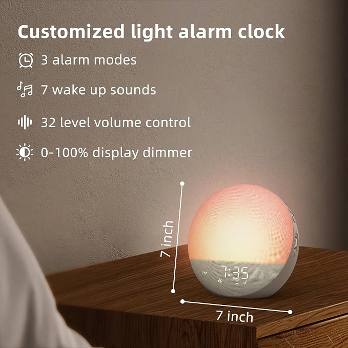 Sunrise Alarm Clock White Noise Machine: Natural Wake Up Light - Image 9