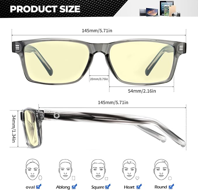 ANYLUV Blue Light Glasses Men Woman, Eye Strain Relief Eye Protection - Image 4