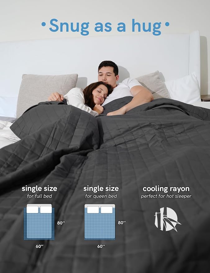 YnM Exclusive Weighted Blanket, Cooling Rayon & Cozy Velvet Dual-Sided - Image 5
