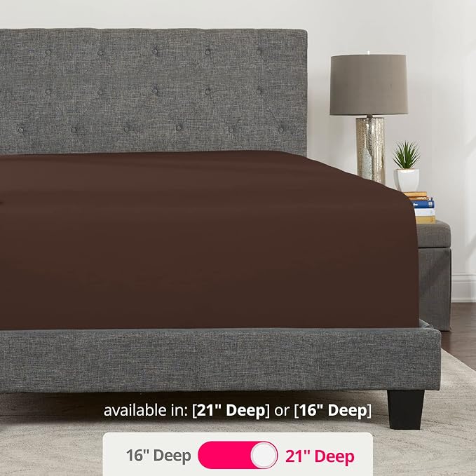 Deep Fitted Sheets King – King Size Fitted Sheet Only Deep Pocket – 21” King - Image 3