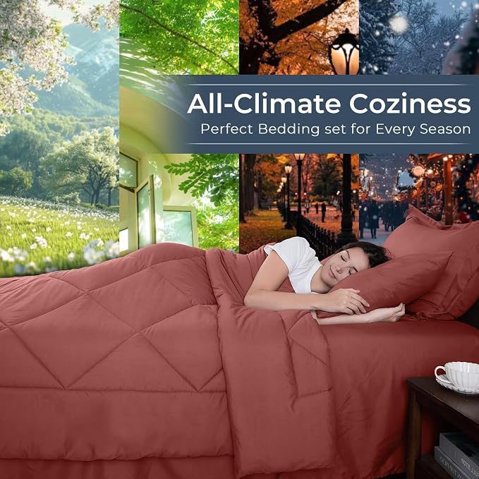 HEVUMYI Terracotta Twin-XL Comforter Set - Image 3