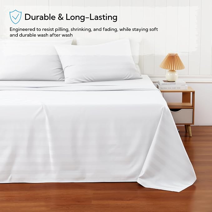 Cotton Flat Sheets Only, 600 TC 100% Cotton Flat Sheet Top Sheet Only, Cal King - Image 5