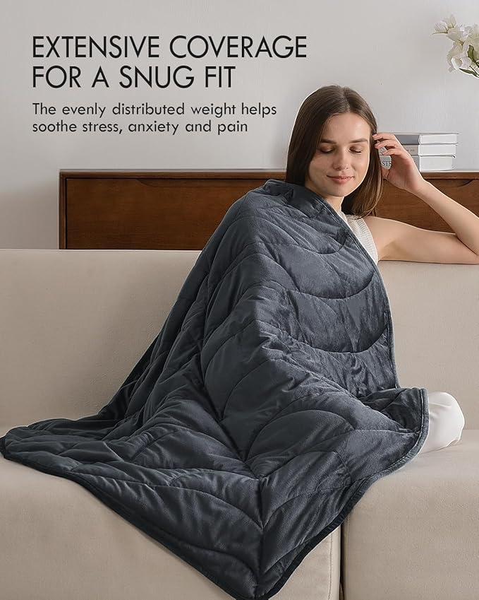 Kaisa Weighted Lap Blanket 5 lbs 41" x 53", Cozy Luxury Crystal Velvet Small - Image 2