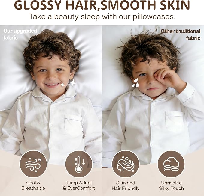 MR&HM Breathable Toddler Pillowcase 13"x18" Travel Pillow Case Set of 2 - Image 4