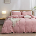 BESTOUCH Duvet Cover Set 100% Washed Cotton Linen Feel Super Soft Comfortable by BESTOUCH