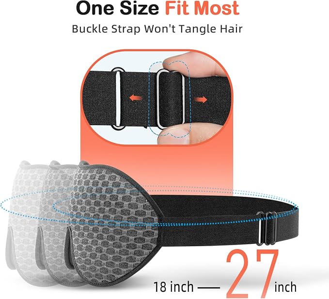 INNELO 3D Contoured Sleep Mask for Side Sleepers, 100% Light Blocking Sleeping - Image 6