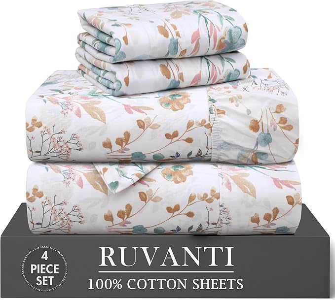 RUVANTI 4 Pcs Cotton Sheets by Ruvanti