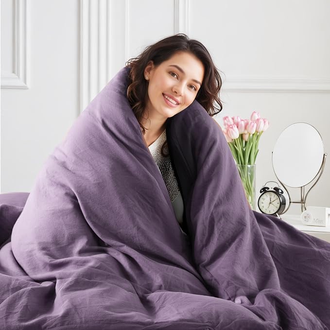 NEXHOME PRO Twin Duvet Cover Set, 100% Washed Cotton - Image 7