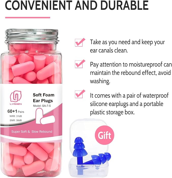 LYSIAN Ultra Soft Foam Ear Plugs - Image 6