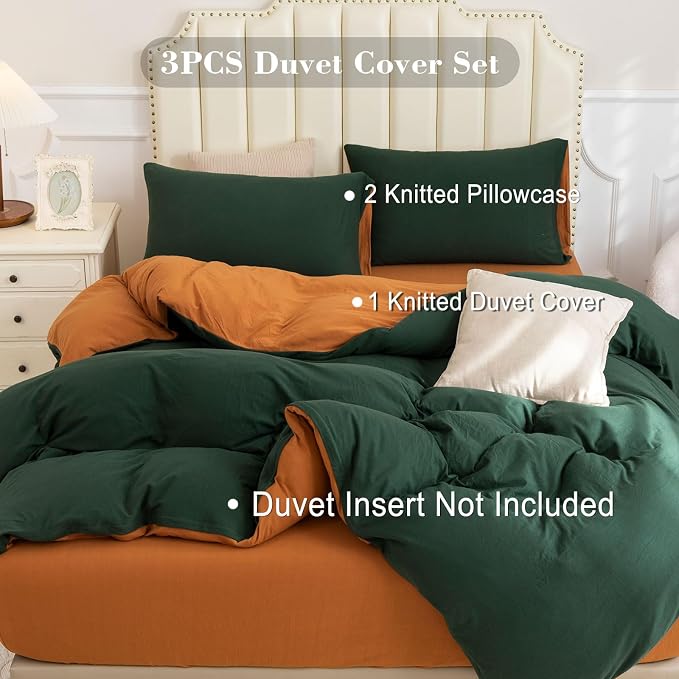 PURE ERA Jersey Knit Duvet Cover Set 100% T-Shirt Cotton Super Soft Comfy 3pc - Image 2
