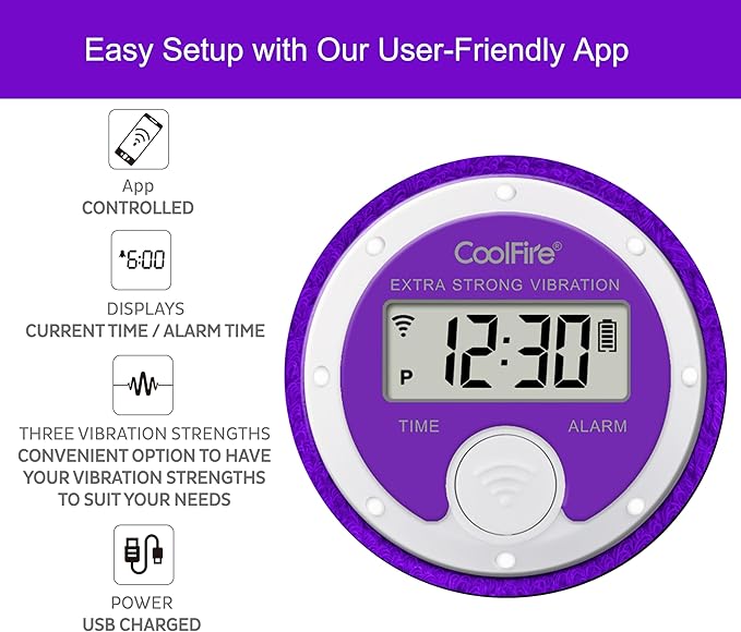 Coolfire Vibrating Alarm Clock Wristband, Silent Wake-Up Watch - Image 3