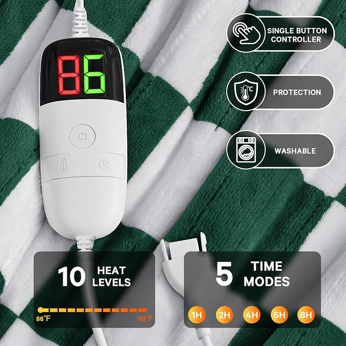 Heated Electric Blanket Throw, 50X60 Heating Blanket - Image 4