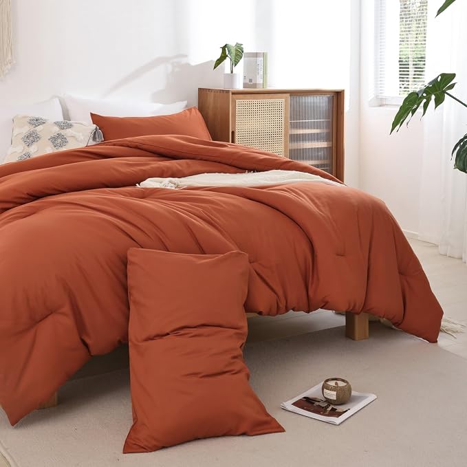 ROSGONIA Oversized King Comforter Burnt Orange - Image 6