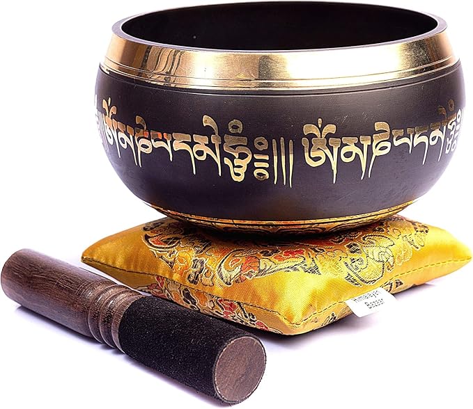 Tibetan Singing Bowl Set Bronze by HimalayanBazaar