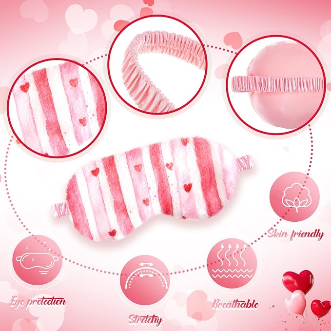 Cuffbow 6 Pack Plush Sleep Mask Set, Cute Plush Eye Masks - Image 3