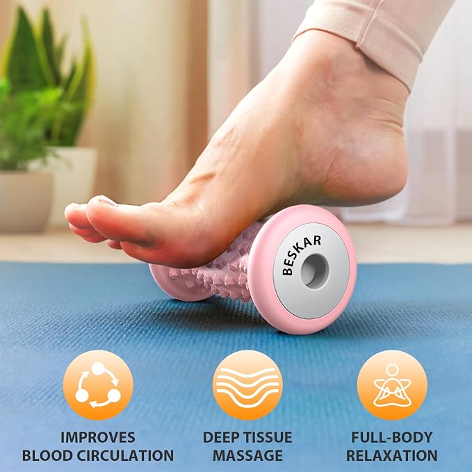 BESKAR Foot Massager Roller for Plantar Fasciitis Relief, Portable Feet Roller - Image 2