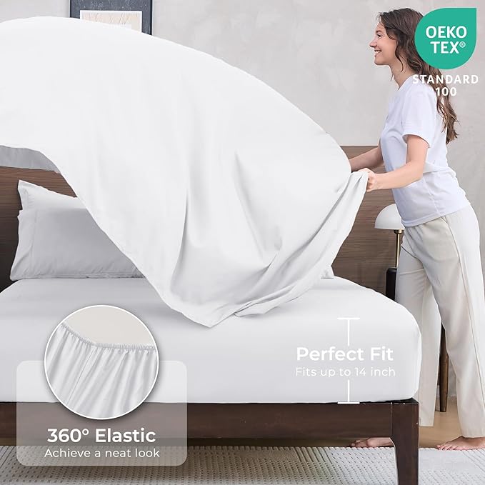 HEVUMYI White California King Comforter Set - Image 5