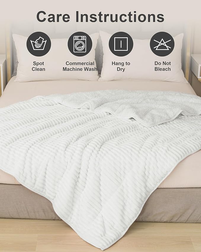 Sherpa Fleece Adult Weighted Blankets 20lbs - Image 9