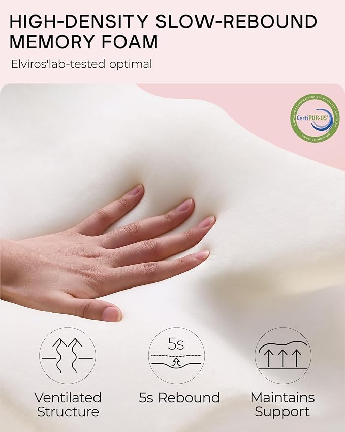 Elviros Cervical Memory Foam Pillows - Image 6