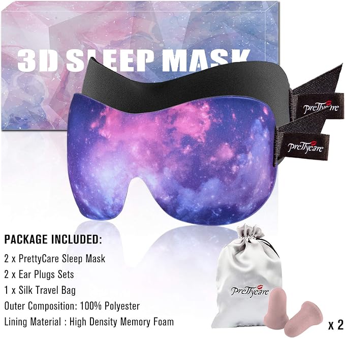 PrettyCare 3D Sleep Mask 2 Pack, Eye Mask - Image 7