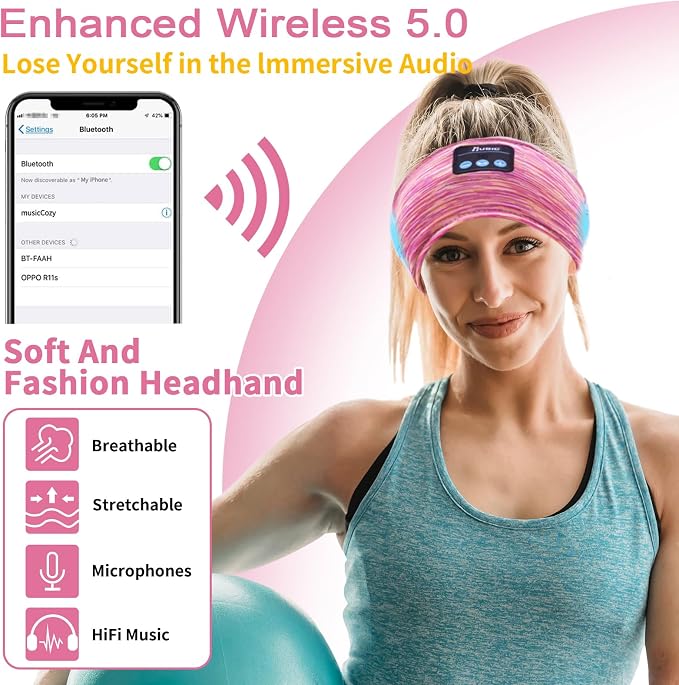 Bluetooth Headphones, Sleep Headphones Headband Wireless - Image 3