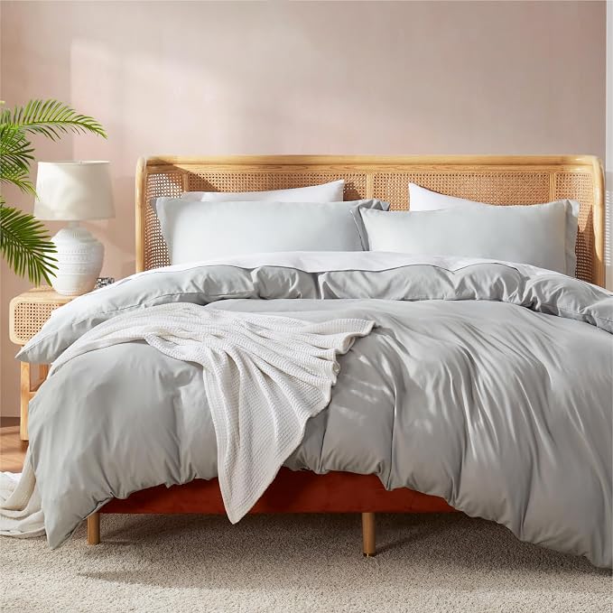 Nestl Light Grey Duvet Cover King Size by Nestl