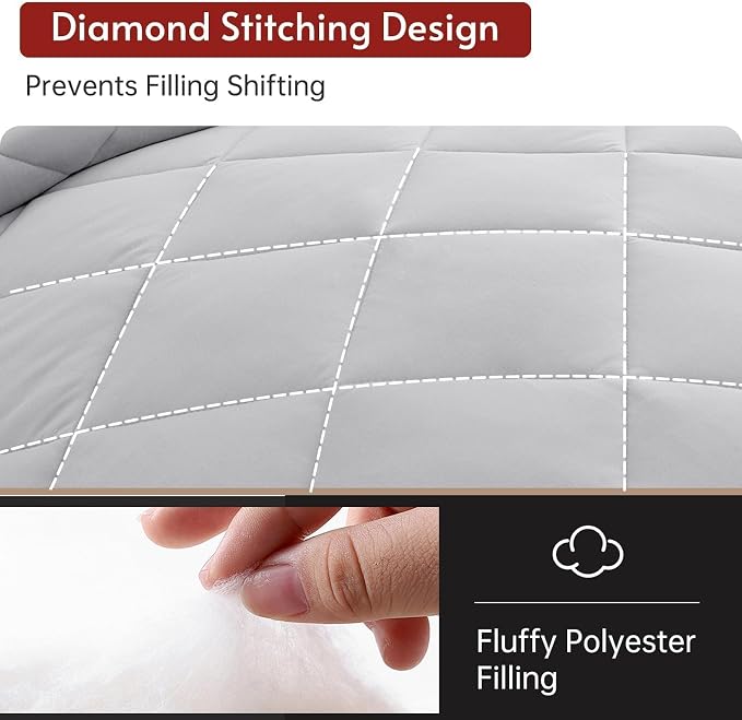 MUXHOMO 7 Pieces King Comforter Set, Reversible Bed in a Bag King Size - Image 7