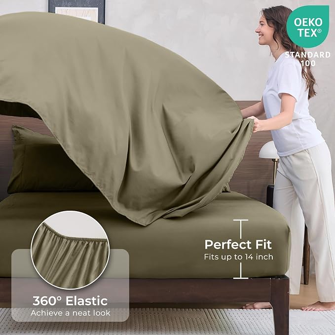 HEVUMYI Olive Green Twin Comforter Set - Image 5