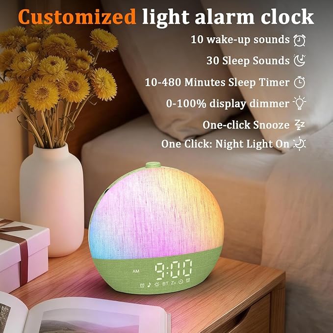 Calm & Gradual Sunrise Alarm Clock: 30‑Min Slow‑Rise Natural Wake Up Light - Image 7