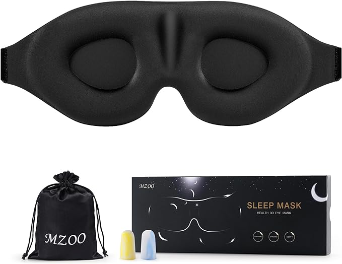 MZOO Luxury Sleep Eye Mask for Side Sleeper Men Women, Zero Eye Pressure 3D by MZOO
