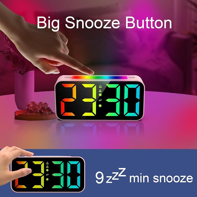 Topski Loud Alarm Clocks for Bedrooms Heavy Sleepers, Digital Clock - Image 4