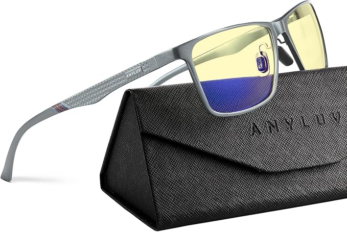 ANYLUV Blue Light Glasses Men, Relieve Eyestrain and Eye Protection, Al-Mg by ANYLUV